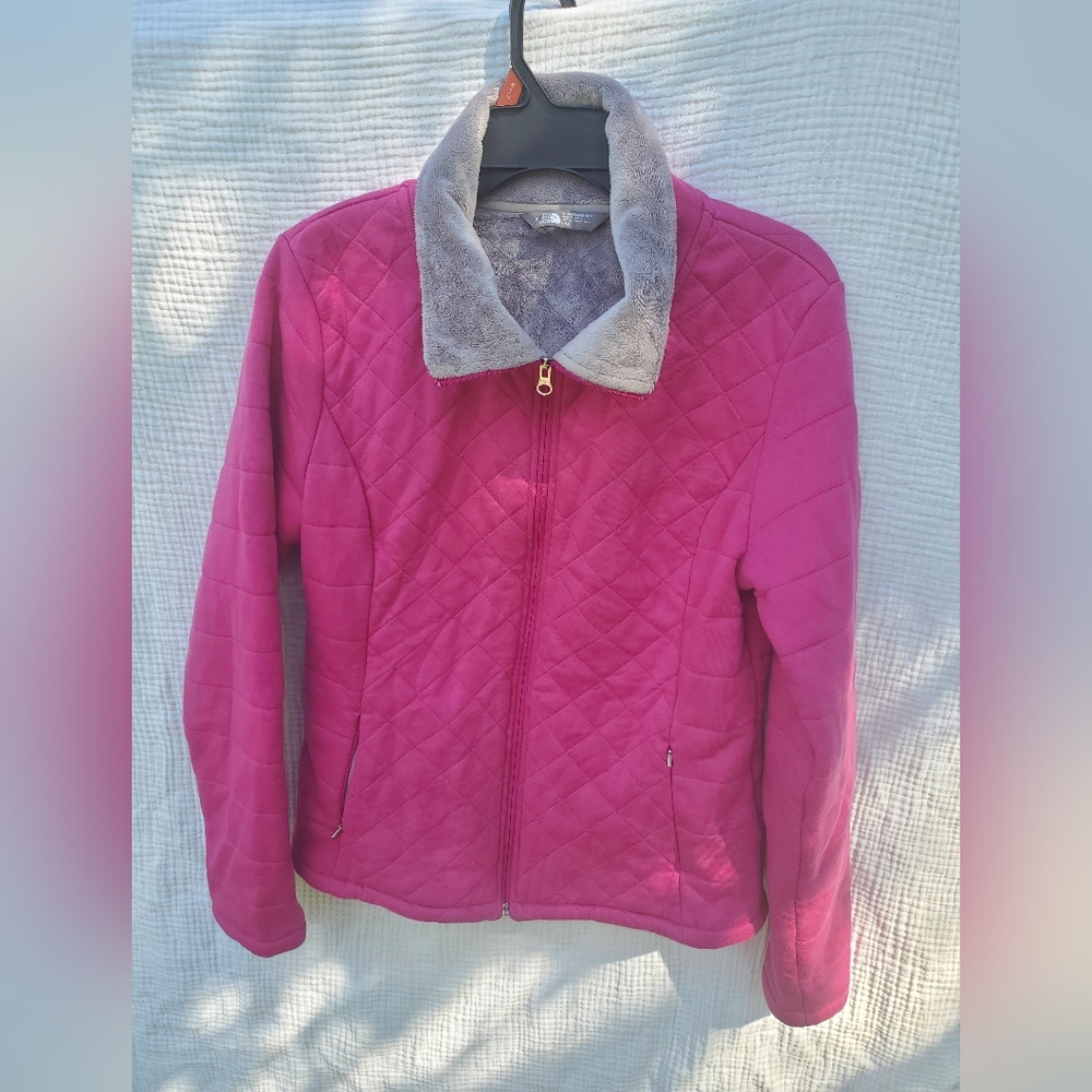 The North Face Women's  Caroluna Pink Fuchsia Quilted Relaxed Fit Jacket Large